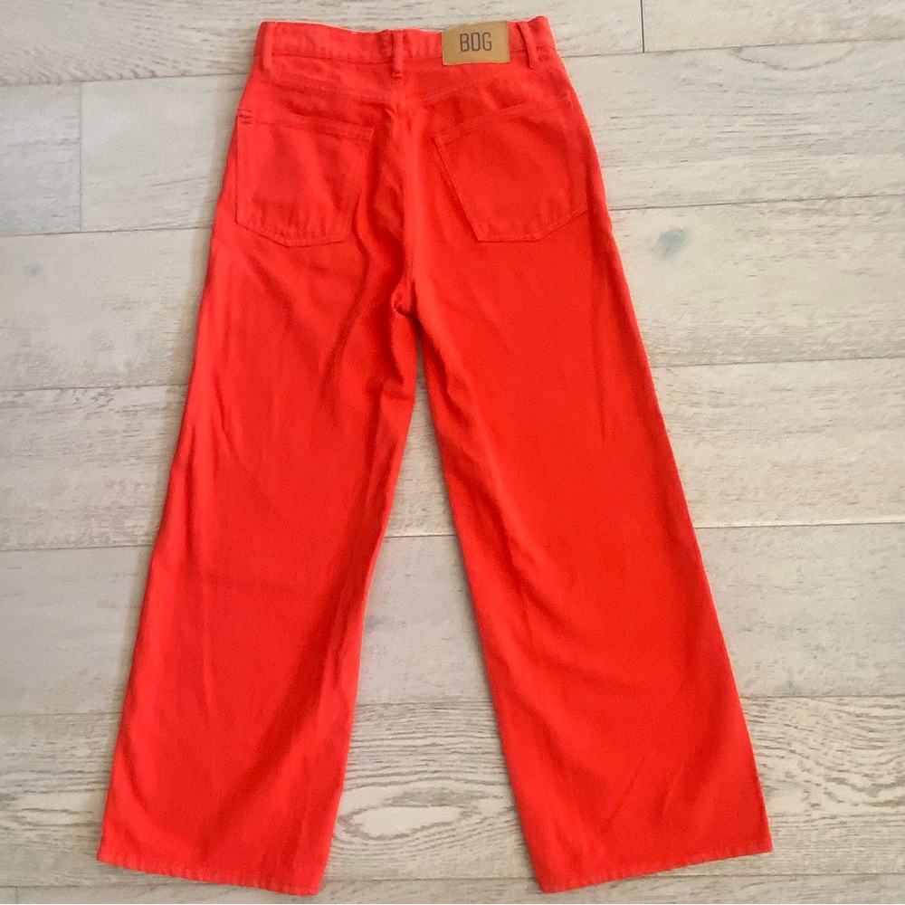 BDG High & Wide Jeans Size 27 Red Orange High Rise Wide Leg Denim EUC - Picture 4 of 12